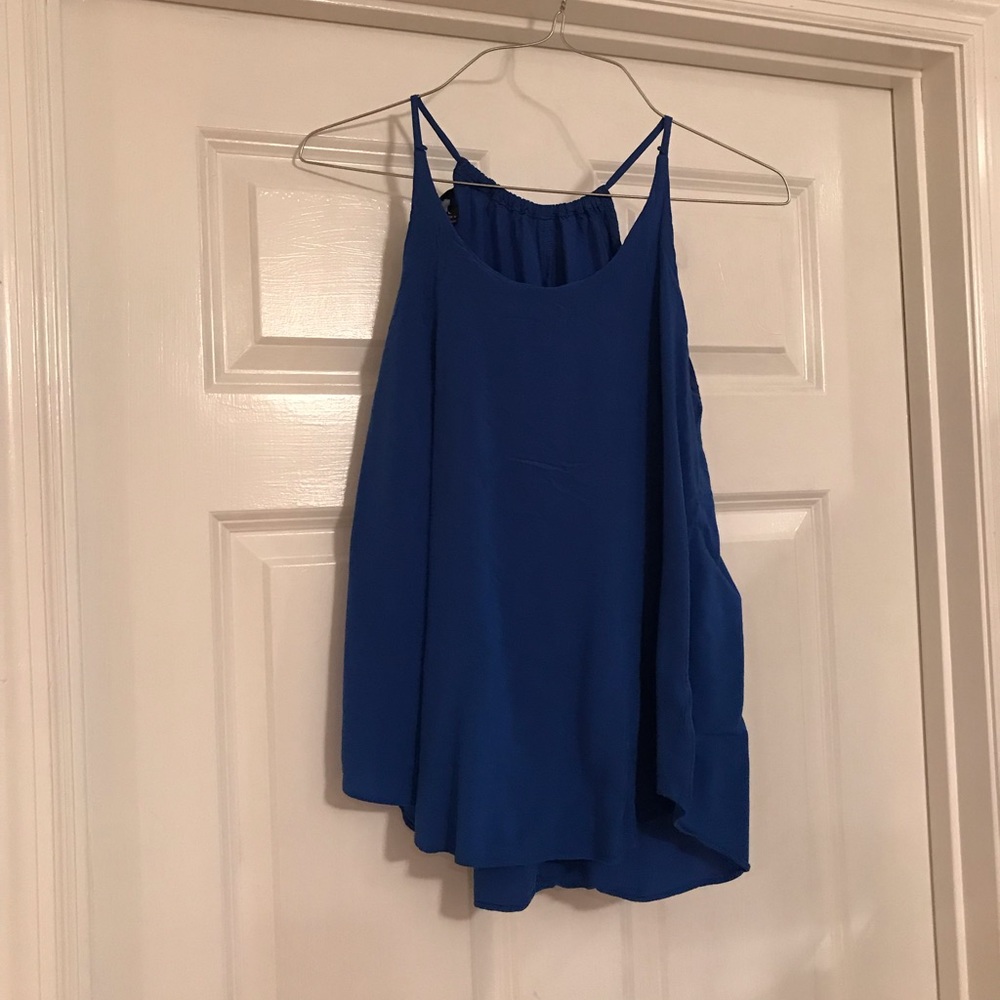 Royal blue flowy tank top